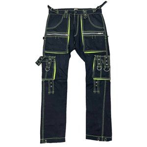 Y2K 2000s Dead Threads Goth Rave Skinny Fit Contrast Pants
